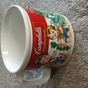 Campbell's Soup mug 1993 vintage boy and girl garden
